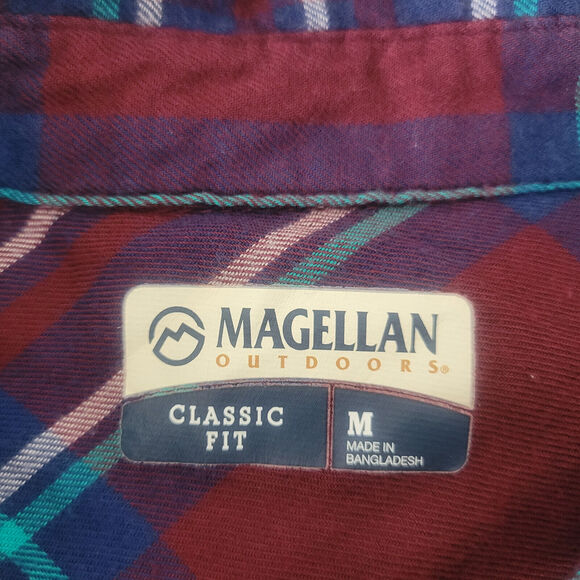 Magellan Shirt Womens Medium Maroon Top Classic Fit Long Sleeve Pocket Button Up - Picture 6 of 12